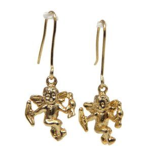 14k Yellow Cherub Earrings